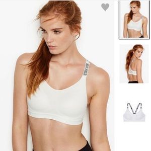 White Victoria secret sports bra